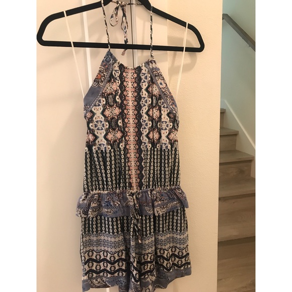 Open back, multi color romper - Picture 1 of 3